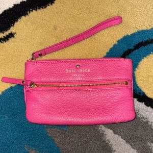 Kate Spade Hot Pink Leather Wristlet